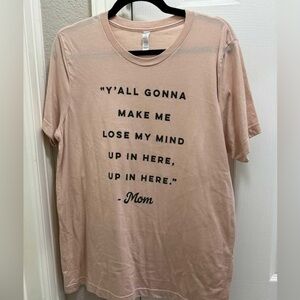 Casual Beige Graphic Tee - Short Sleeve